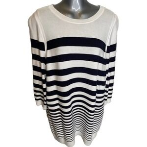 Talbots Womens Petite Cotton Blend Sweater 1X Side Slids